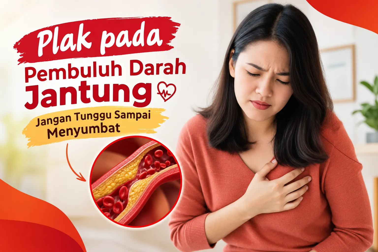 Plak pada pembuluh darah jantung yang dapat menyebabkan penyumbatan